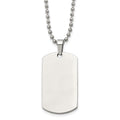Chisel Stainless Steel Brushed and Polished Rounded Edge 2mm Dog Tag on a 24 inch Ball Chain Necklace, 24 x 21.64 mm
