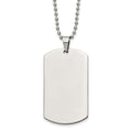 Chisel Stainless Steel Brushed and Polished Rounded Edge 2mm Dog Tag on a 24 inch Ball Chain Necklace, 24 x 28.78 mm