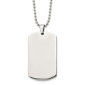Chain Stainless Steel Brushed and Polished Rounded Edge 4mm Dog Tag on a 24in Ball Chain Necklace, 24 x 28.9 mm