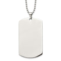Chisel Stainless Steel Brushed and Polished Round Edge XLarge 2mm Dog Tag on a 24 inch Ball Chain Necklace, 24 x 36.3 mm