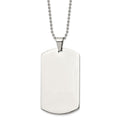 Chisel Stainless Steel Brushed and Polished Round Edge Extra Large 4mm Dog Tag on a 24 inch Ball Chain Necklace, 24 x 36.65 mm