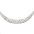 Stainless Steel Polished and Textured 17in Necklace, 17 mm