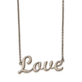 Chisel Stainless Steel Polished LOVE on a 16 inch Cable Chain Necklace, 16 x 17 mm