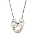 Stainless Steel Polished CZ Circle Necklace, 18 mm