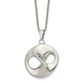 Stainless Steel Polished 17in w/2in ext Necklace, 17 mm