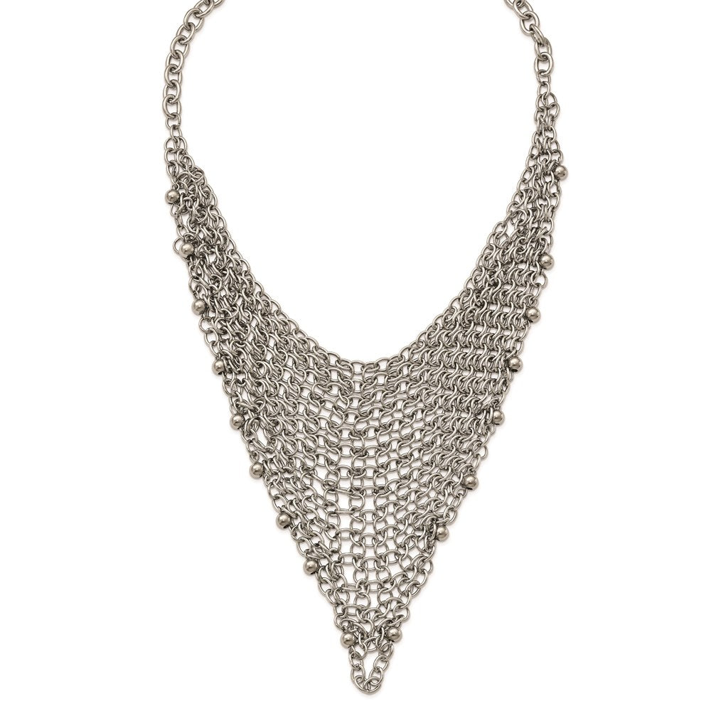 Stainless Steel Polished Multi Chain Necklace, 20 mm