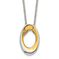 Stainless Steel Polished Yellow IP-plated Oval 18in Necklace, 18 mm