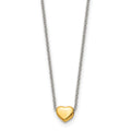 Chisel Stainless Steel Polished Yellow IP-plated Heart on a 16 inch Cable Chain Necklace, 16 x 6 mm