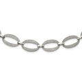 Stainless Steel Polished Laser Cut 17in w/1.75in ext Necklace, 17 mm