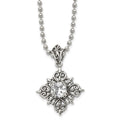 Stainless Steel Polished and Enameled w/Glass 24in Necklace, 24 mm