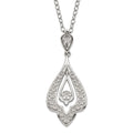 Stainless Steel Polished & Textured Dangle w/2in ext Necklace, 18 mm