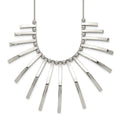 Chisel Stainless Steel Polished Bars and Beads on a 19 inch Snake Chain with a 2 inch Extension Necklace, 19 mm