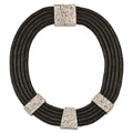 Stainless Steel Textured and Polished Multi-strand Cord Necklace, 17.5 mm