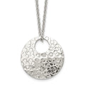 Stainless Steel Polished Hammered 18in Necklace, 18 mm