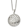 Stainless Steel Polished Puffed Cut-out Design 18in Necklace, 18 mm