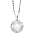 Chisel Stainless Steel Polished with Acrylic Soccer Ball Pendant on a 22 inch Ball Chain Necklace, 22 x 22.81 mm