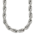 Chisel Stainless Steel Polished and Textured 24 inch Fancy Rope Chain, 24 x 7.5 mm