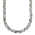 Chisel Stainless Steel Polished and Textured 24 inch Link Necklace, 24 x 7 mm