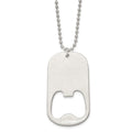 Chisel Stainless Steel Brushed Functional Bottle Opener Dog Tag on a 22 inch Ball Chain Necklace, 22 x 30.44 mm