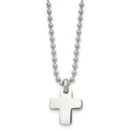 Chisel Stainless Steel Polished Cross Pendant on a 20 inch Ball Chain Necklace, 20 x 15.19 mm