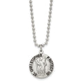 Chisel Stainless Steel Brushed and Enameled St. Christopher Medal on a 22 inch Ball Chain Necklace, 22 x 19.97 mm