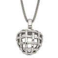 Stainless Steel Woven Heart Necklace, 18 mm