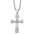 Chisel Stainless Steel Polished Cross Pendant on a 22 inch Ball Chain Necklace, 22 x 22.05 mm