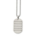 Stainless Steel Brushed and Polished Dog Tag Necklace, 22 x 25.76 mm