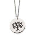 Chisel Stainless Steel Polished and Enameled Family Tree of Life Pendant on a 22 inch Cable Chain Necklace, 22 x 25.03 mm