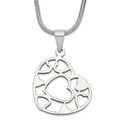 Stainless Steel Heart Pendant Necklace, 18 mm