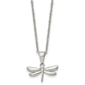 Chisel Stainless Steel Polished Dragonfly Pendant on a 22 inch Cable Chain Necklace, 22 x 22.25 mm