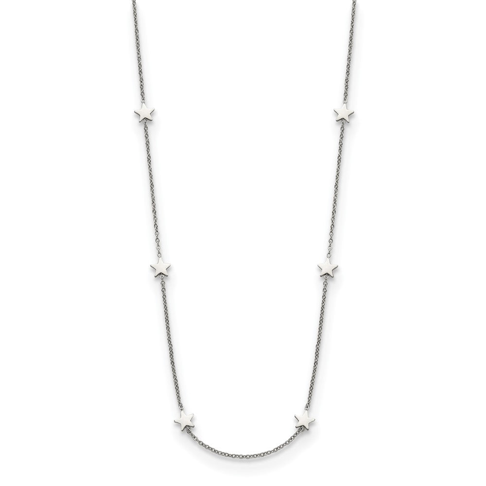 Chisel Stainless Steel Polished Stars on a 35 inch Cable Chain Necklace, 35 x 8.77 mm
