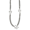 Stainless Steel Polished Star Multi Strand 30in Necklace, 30 mm