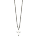 Chisel Stainless Steel Polished 11mm Cross Pendant on an 18 inch Cable Chain Necklace, 18 x 7.41 mm