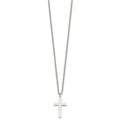 Chisel Stainless Steel Polished 20mm Cross Pendant on an 18 inch Cable Chain Necklace, 18 x 13 mm