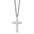 Chisel Stainless Steel Polished 25mm Cross Pendant on an 18 inch Cable Chain Necklace, 18 x 16.11 mm