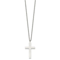 Chisel Stainless Steel Polished 35mm Cross Pendant on an 18 inch Cable Chain Necklace, 18 x 19.48 mm