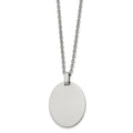 Chisel Stainless Steel Polished Oval Pendant on a 22 inch Cable Chain Necklace, 22 x 25 mm