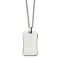Chisel Stainless Steel Polished Dog Tag on a 22 inch Cable Chain Necklace, 22 x 21.67 mm