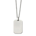 Chisel Stainless Steel Polished Rectangle Dog Tag on a 22 inch Cable Chain Necklace, 22 x 21.66 mm