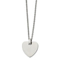Chisel Stainless Steel Polished Heart Pendant on a 20 inch Cable Chain Necklace, 20 x 24.75 mm