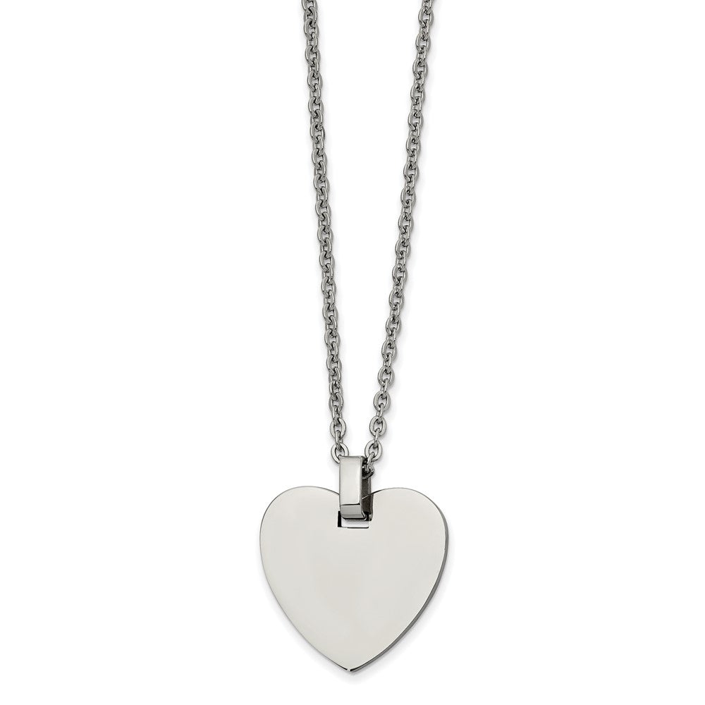 Chisel Stainless Steel Polished Heart Pendant on a 20 inch Cable Chain Necklace, 20 x 24.75 mm