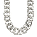 Chisel Stainless Steel Polished Circle Link 17 inch Necklace, 17 x 18 mm