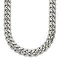 Chisel Stainless Steel Polished 24 inch Curb Chain Necklace, 24 x 10.15 mm
