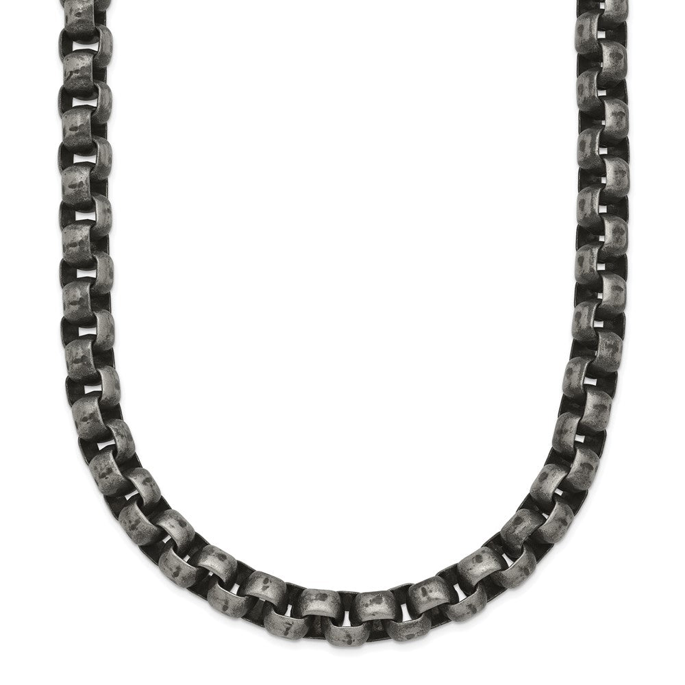 Chisel Stainless Steel Antiqued 24 inch Box Chain, 24 x 5.89 mm