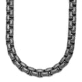 Chisel Stainless Steel Polished Gun Metal IP-plated 24 inch Box Chain, 24 x 8.25 mm