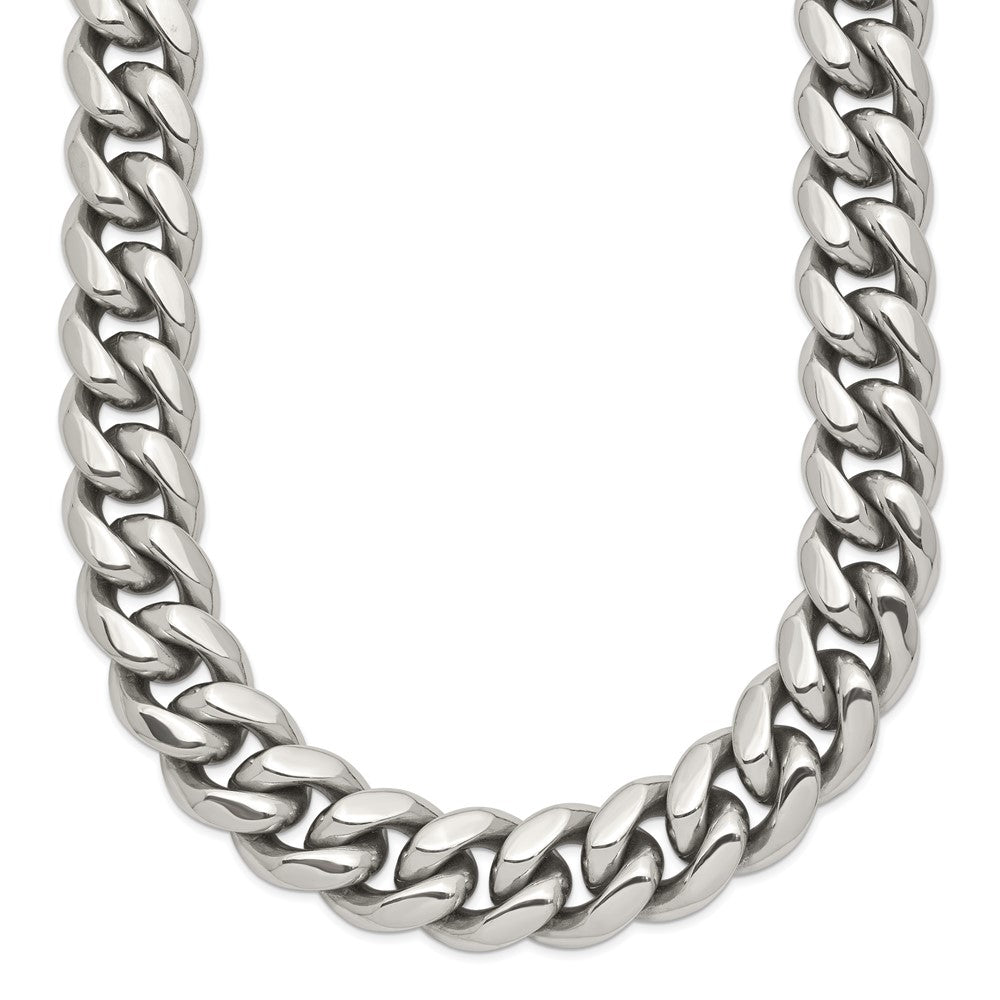 Chisel Stainless Steel Polished 24 inch Curb Chain Necklace, 24 x 11.92 mm