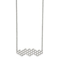 Chisel Stainless Steel Polished Honeycomb on a 17.75 inch Cable Chain with a 1.25 inch Extension Necklace, 19 mm