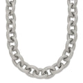 Chisel Stainless Steel Polished and Textured Link 16.5 inch Necklace, 18.5 x 12 mm