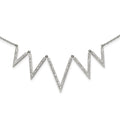 Stainless Steel Polished w/Preciosa Crystal V shape w/1.25in ext Necklace, 17.75 mm